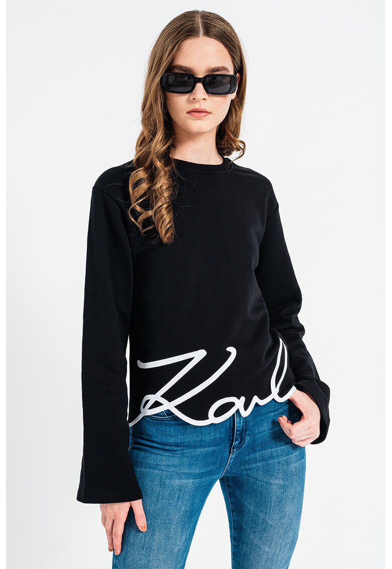 Karl Lagerfeld Блуза Signature с бродирано лого за Жени Karl Lagerfeld Блуза Signature с бродирано лого за Жени