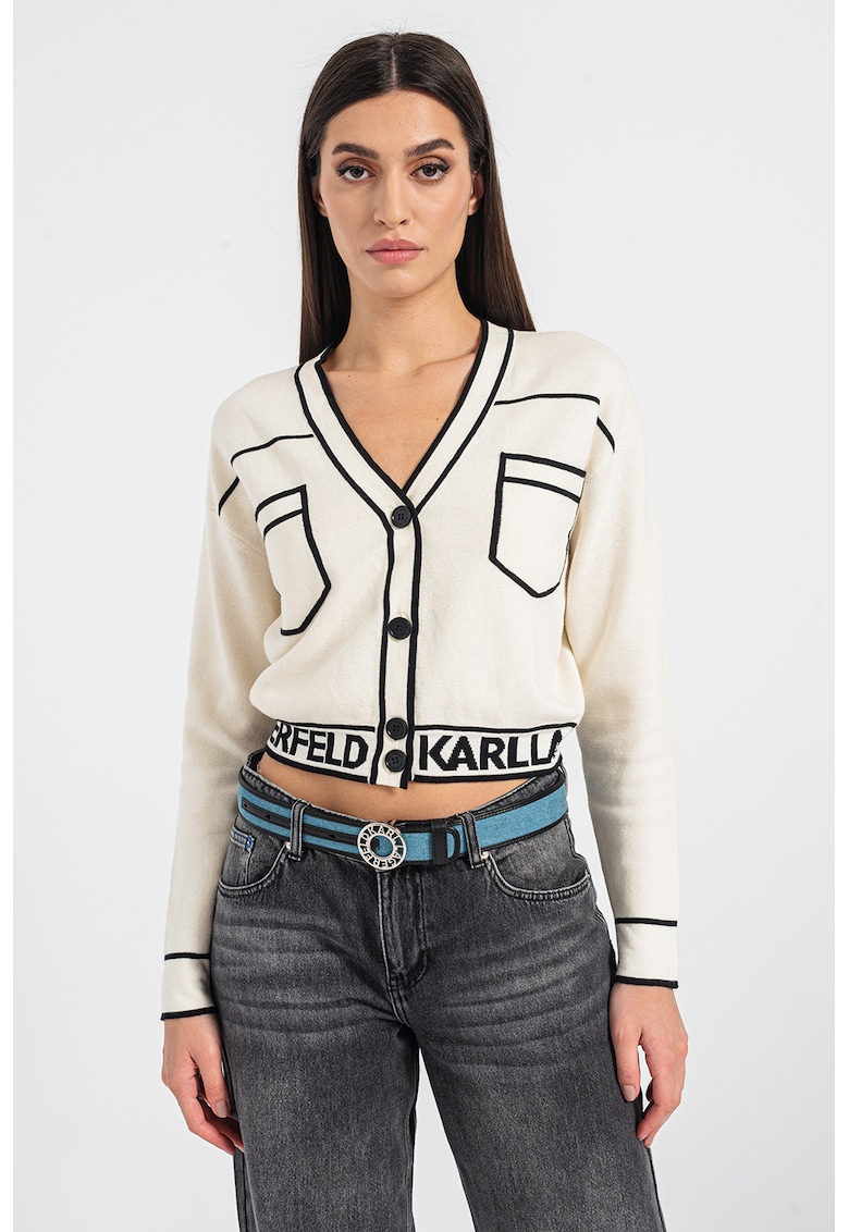 Karl Lagerfeld Къса жилетка с вълна за Жени Karl Lagerfeld Къса жилетка с вълна за Жени