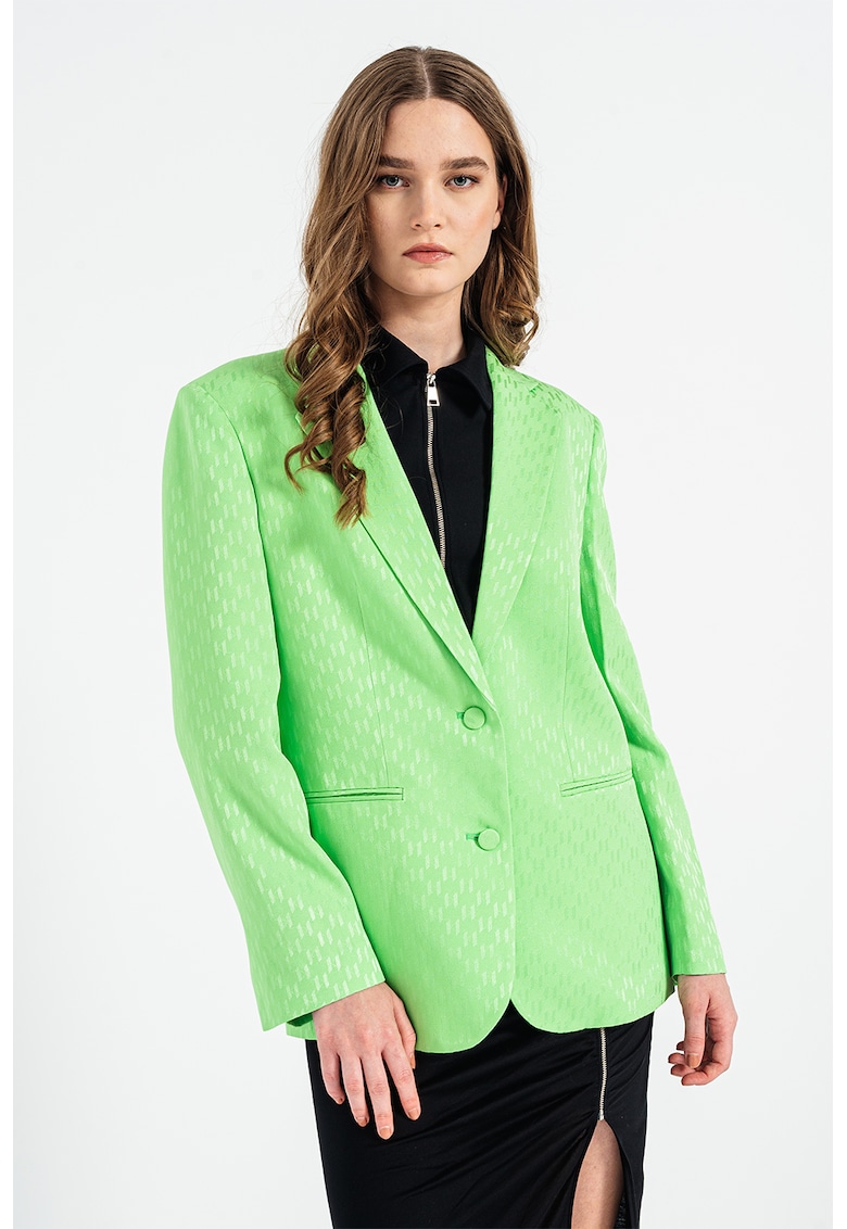 Sacou cu model cu monograma Hun's Pick - Verde deschis