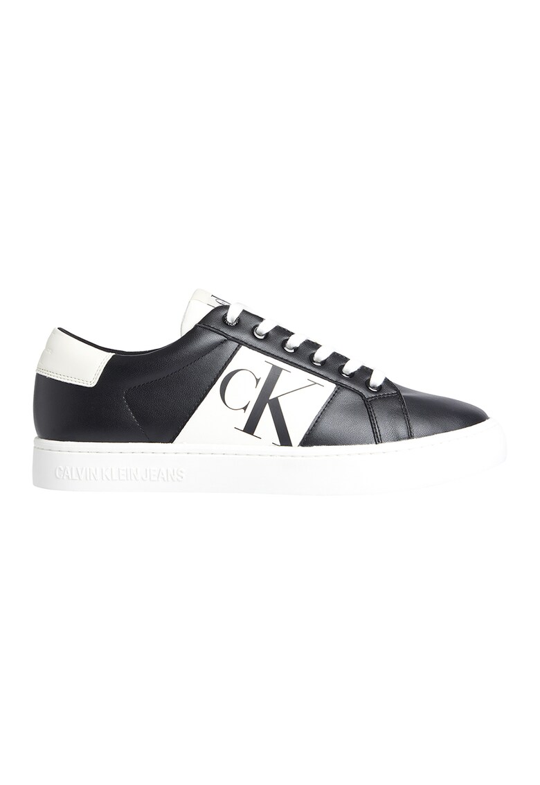 CALVIN KLEIN JEANS Спортни обувки от кожа и текстил с лого за Мъже CALVIN KLEIN JEANS Спортни обувки от кожа и текстил с лого за Мъже