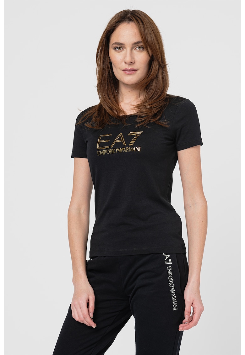 Tricou slim-fit din amestec de modal si bumbac