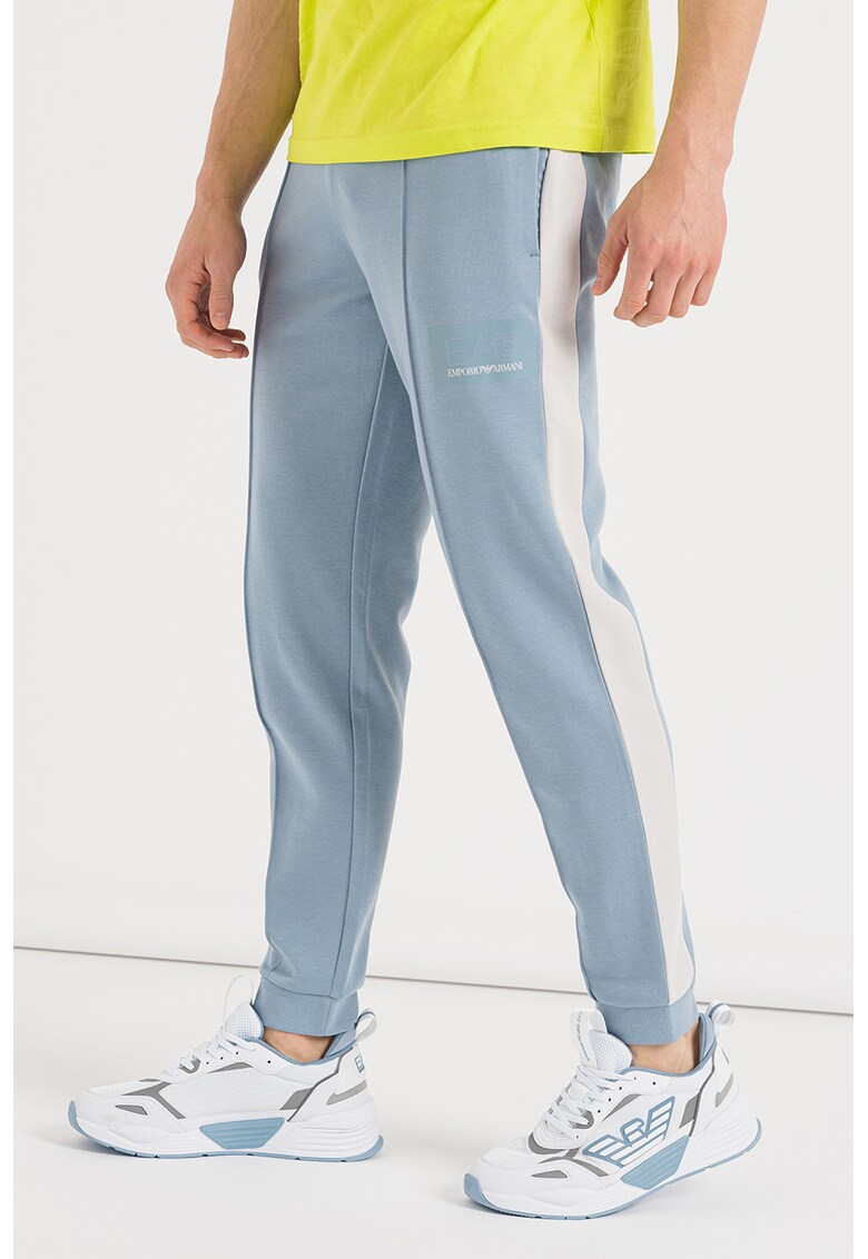 Pantaloni sport din amestec de bumbac cu talie elastica