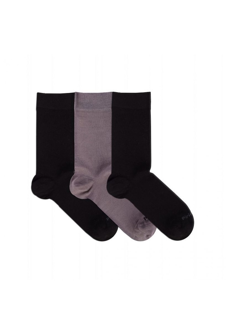 Sosete confortabile bambus Grey Black Box 3 buc