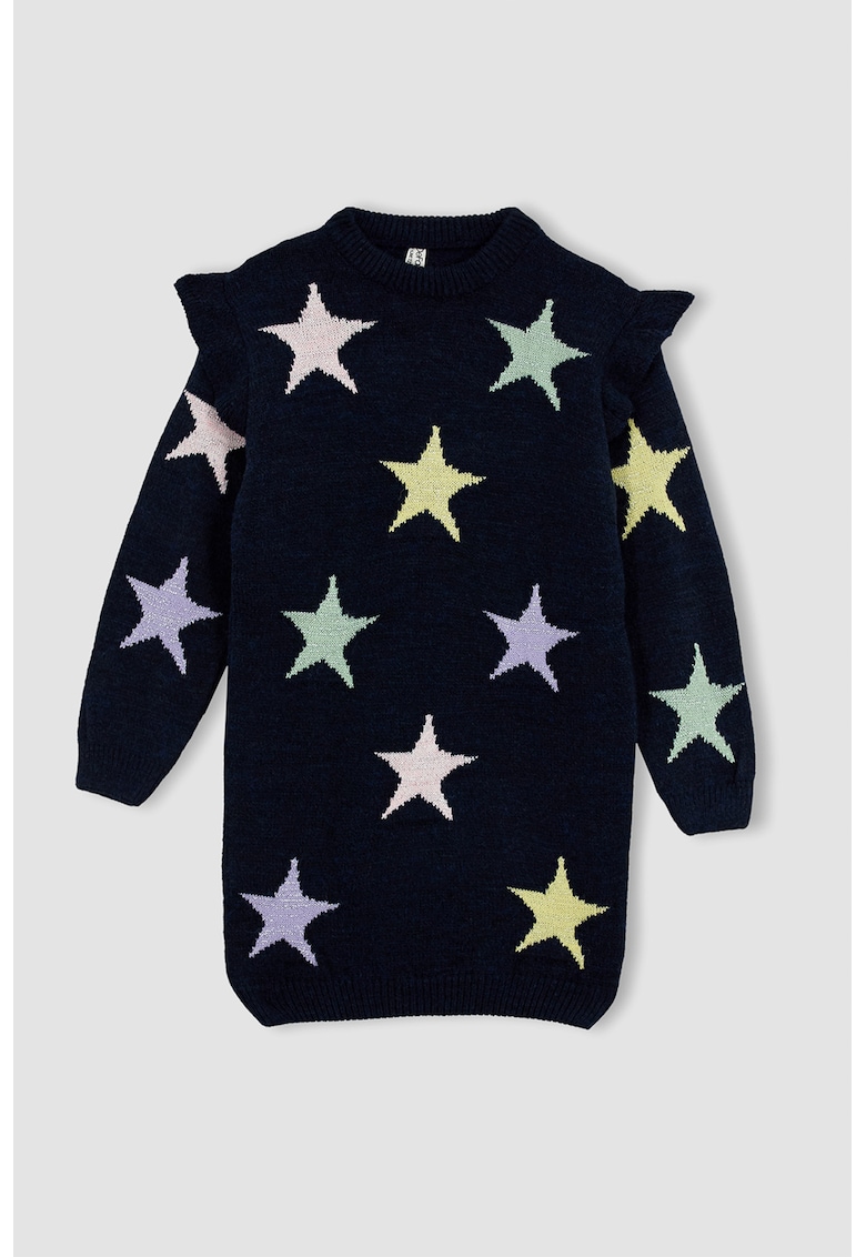 Rochie-pulover cu model cu stele