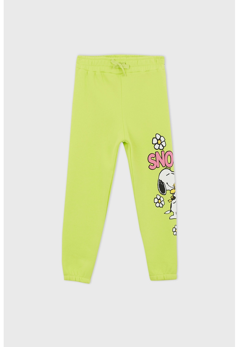 Pantaloni sport cu imprimeu cu Snoopy si snur de ajustare in talie