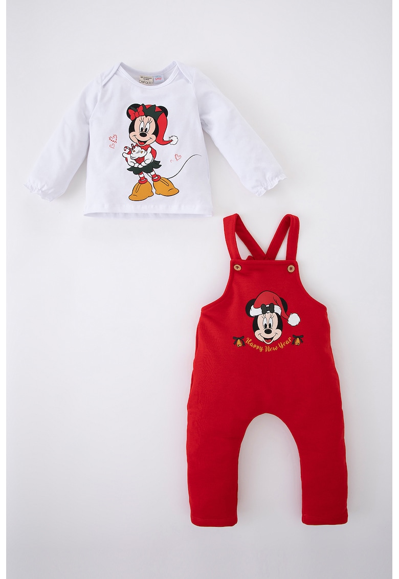 Set de bluza de bumbac si salopeta lunga