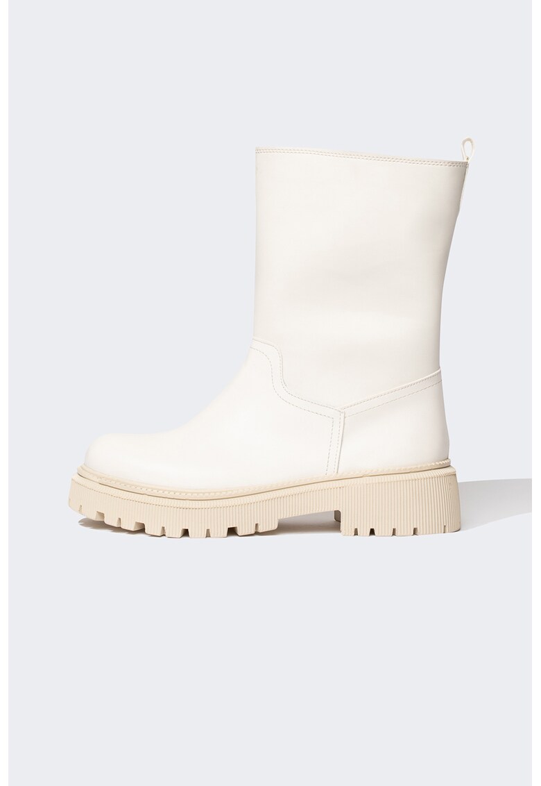 Cizme mid-calf de piele ecologica