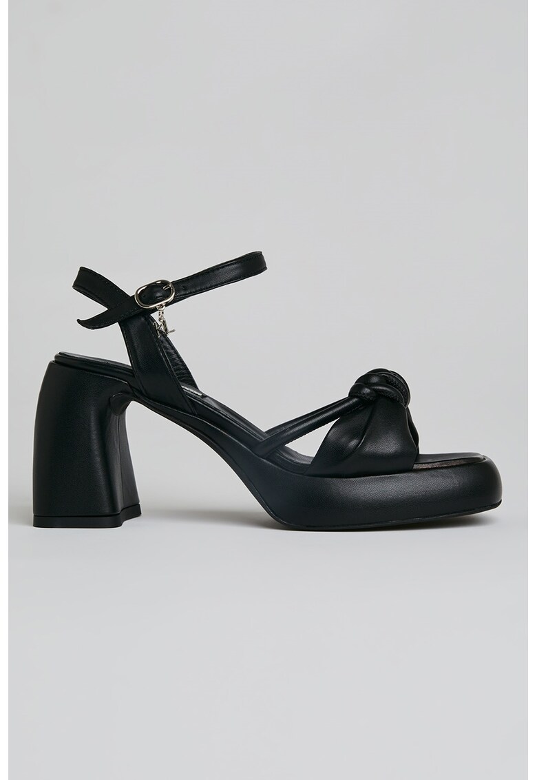 Sandale de piele ecologica cu toc masiv Karl Lagerfeld Reduceri si Transport Gratuit fashiondays.ro imagine noua