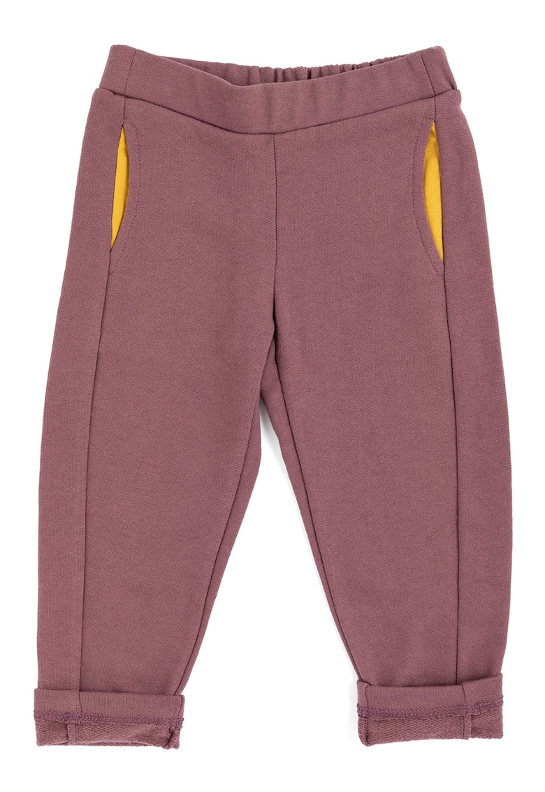 Pantaloni din bumbac organic cu model camuflaj