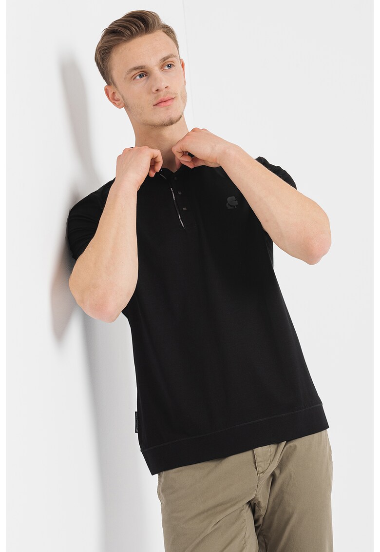 Tricou polo din bumbac cu detaliu logo