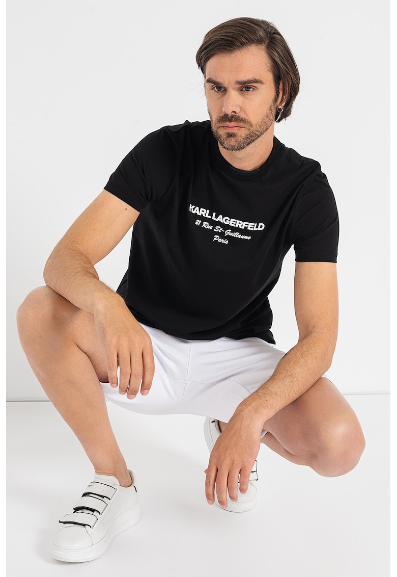 Karl Lagerfeld Тениска от памук с лога за Мъже Karl Lagerfeld Тениска от памук с лога за Мъже