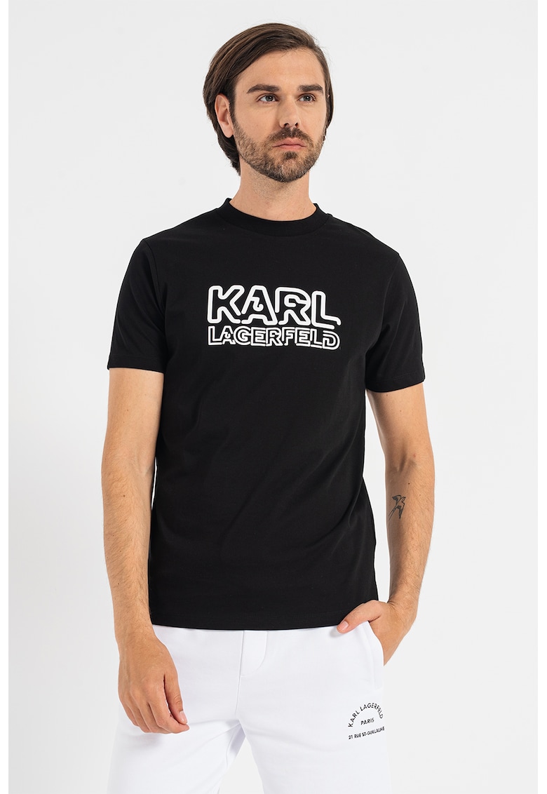 Karl Lagerfeld Тениска с релефно лого за Мъже Karl Lagerfeld Тениска с релефно лого за Мъже