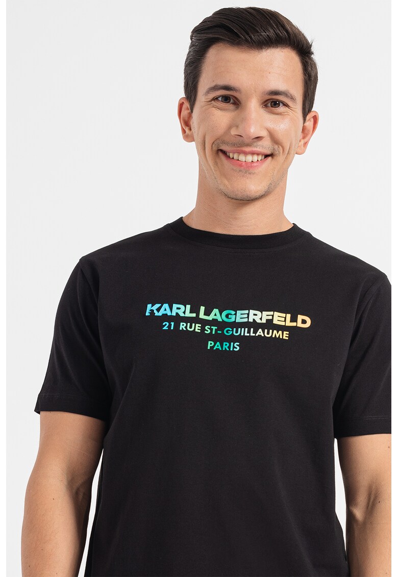 Karl Lagerfeld Тениска на лога с овално деколте за Мъже Karl Lagerfeld Тениска на лога с овално деколте за Мъже