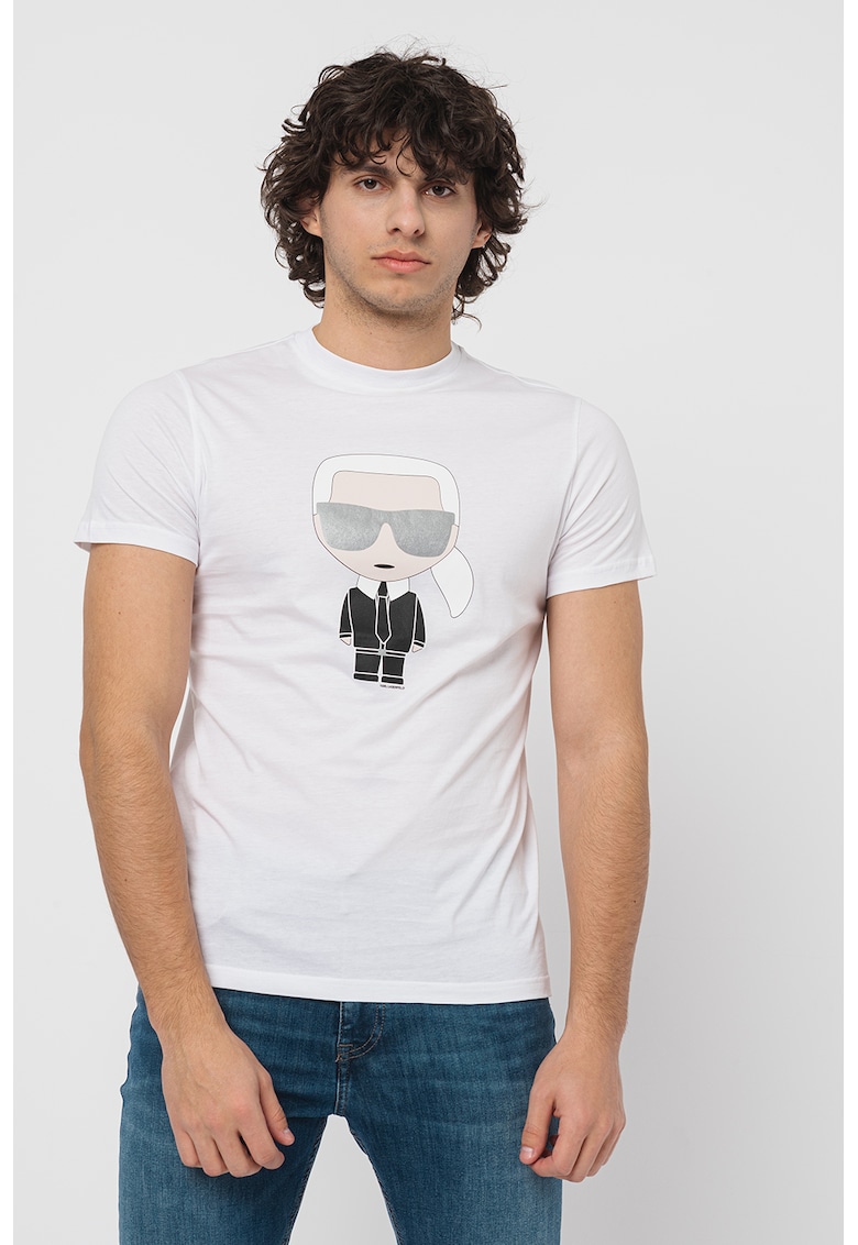 Tricou de bumbac cu imprimeu karl