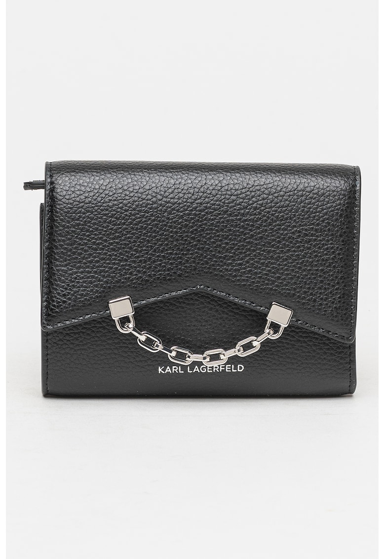 Karl Lagerfeld Кожено портмоне Seven Grainy с тройно прегъване за Жени Karl Lagerfeld Кожено портмоне Seven Grainy с тройно прегъване за Жени
