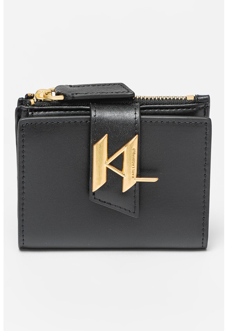 Karl Lagerfeld Портфейл Saddle с двойно прегъване и лого за Жени Karl Lagerfeld Портфейл Saddle с двойно прегъване и лого за Жени