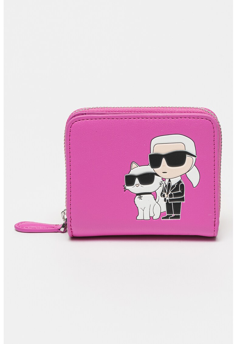 Karl Lagerfeld Кожено портмоне Ikonik с лого за Жени Karl Lagerfeld Кожено портмоне Ikonik с лого за Жени