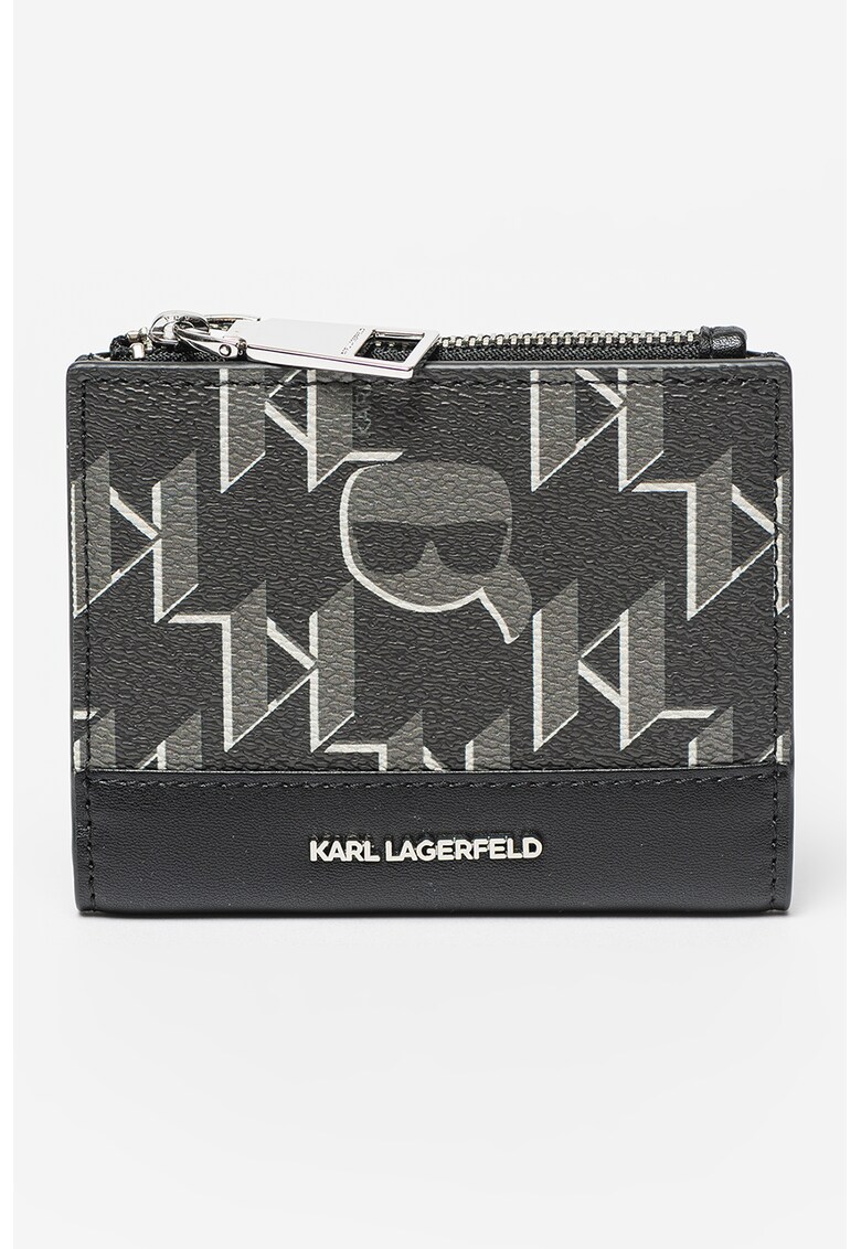 Karl Lagerfeld Портфейл Ikonik 2.0 от еко кожа с лого за Жени Karl Lagerfeld Портфейл Ikonik 2.0 от еко кожа с лого за Жени