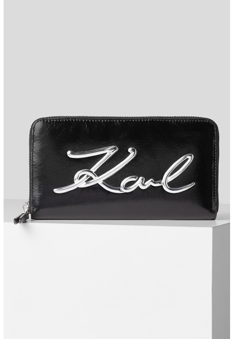 Karl Lagerfeld Портфейл Signature от еко кожа с цип за Жени Karl Lagerfeld Портфейл Signature от еко кожа с цип за Жени