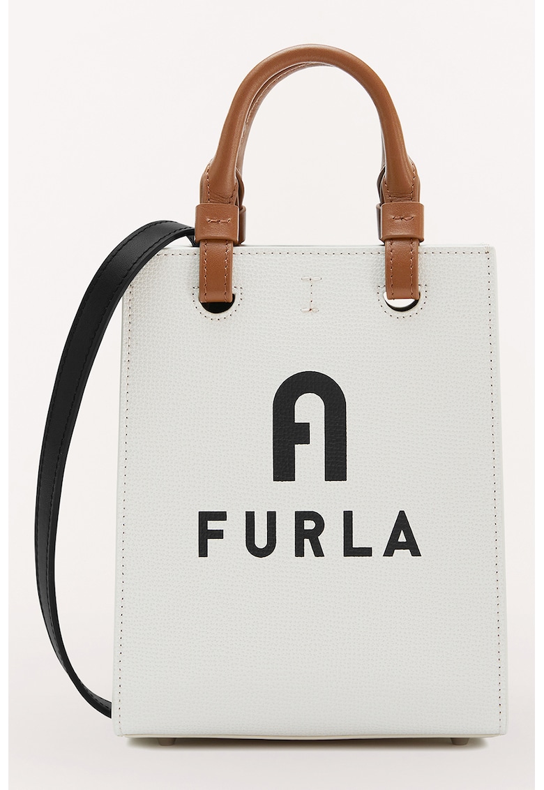 Furla Кожена чанта през рамо Varsity Style с лого за Жени Furla Кожена чанта през рамо Varsity Style с лого за Жени