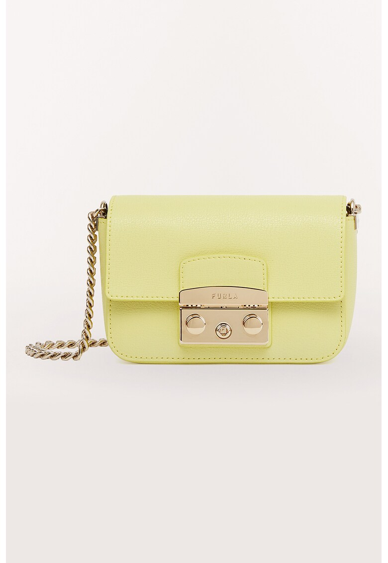 Furla Малка кожена чанта през рамо Metropolis за Жени Furla Малка кожена чанта през рамо Metropolis за Жени