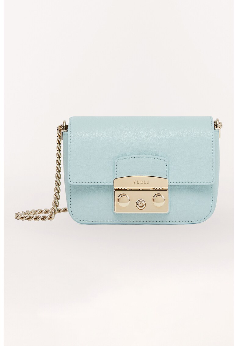 Furla Малка кожена чанта през рамо Metropolis за Жени Furla Малка кожена чанта през рамо Metropolis за Жени