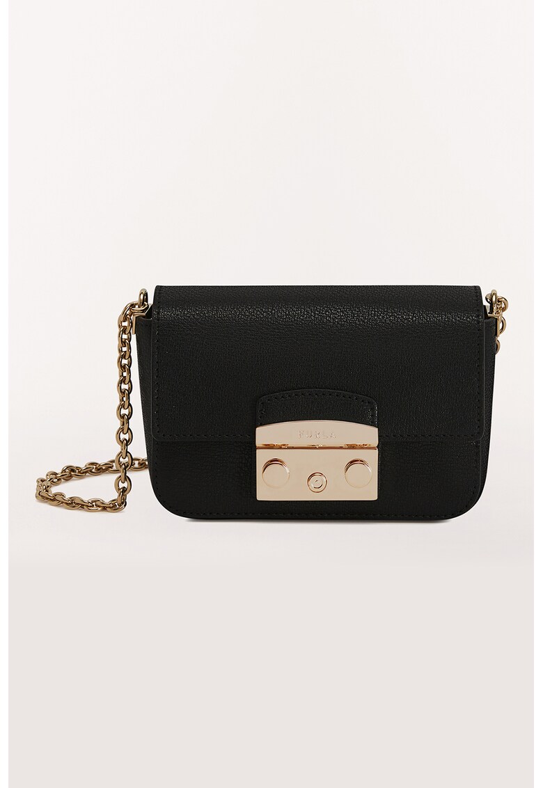Furla Малка кожена чанта през рамо Metropolis за Жени Furla Малка кожена чанта през рамо Metropolis за Жени