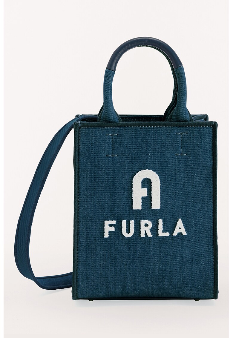 Furla Чанта от деним Opportunity с кожа за Жени Furla Чанта от деним Opportunity с кожа за Жени