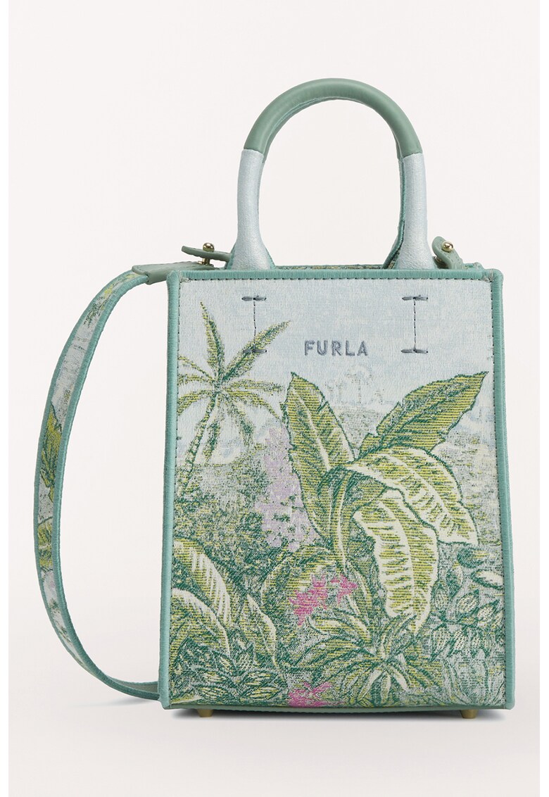 Furla Чанта от деним Opportunity с тропическа шарка за Жени Furla Чанта от деним Opportunity с тропическа шарка за Жени