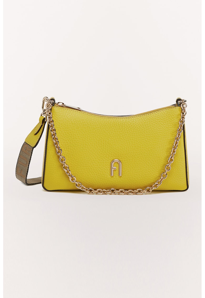 Furla Малка кожена чанта за рамо Primula с презрамки с лого за Жени Furla Малка кожена чанта за рамо Primula с презрамки с лого за Жени
