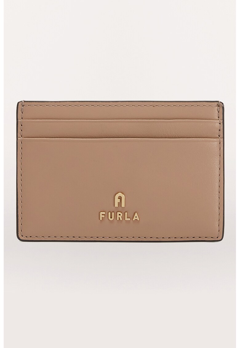 Furla Кожен калъф за карти Camelia с лого за Жени Furla Кожен калъф за карти Camelia с лого за Жени