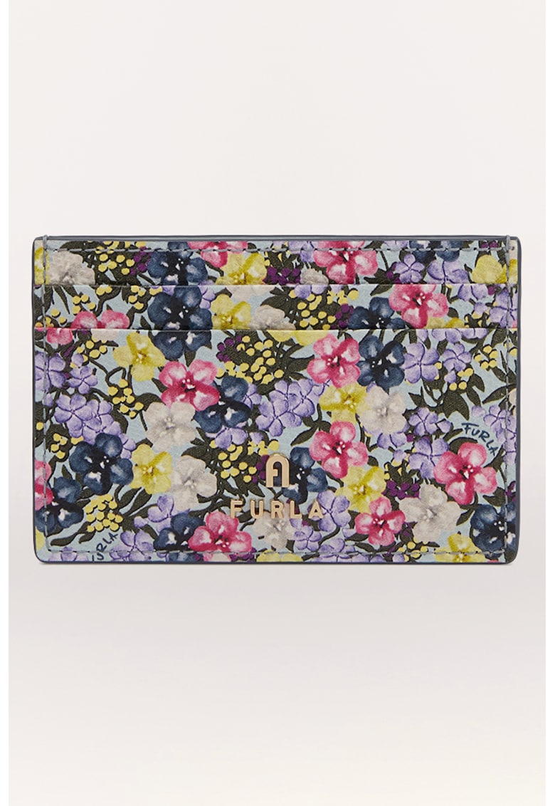 Furla Кожен калъф за карти Camelia с флорална шарка за Жени Furla Кожен калъф за карти Camelia с флорална шарка за Жени