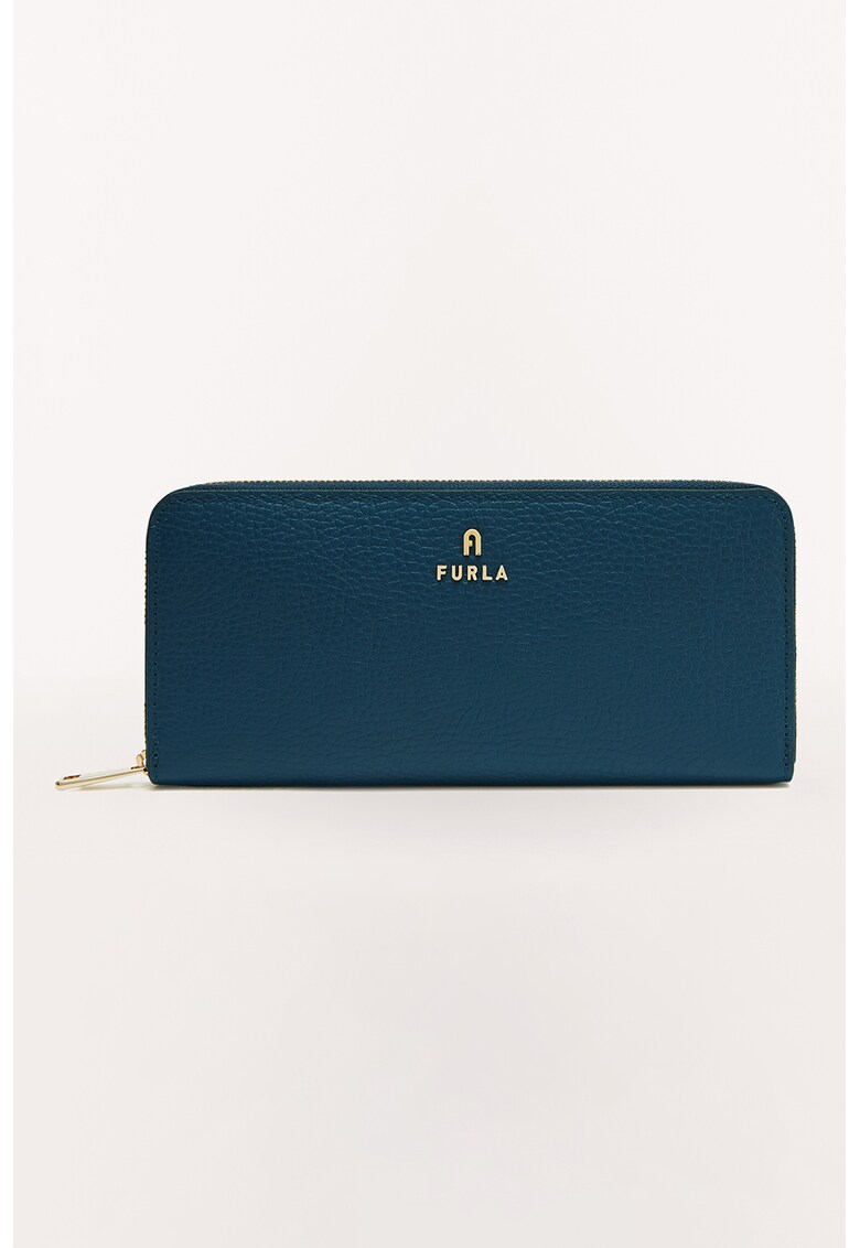 Furla Кожено портмоне Camelia с цип и лого за Жени Furla Кожено портмоне Camelia с цип и лого за Жени