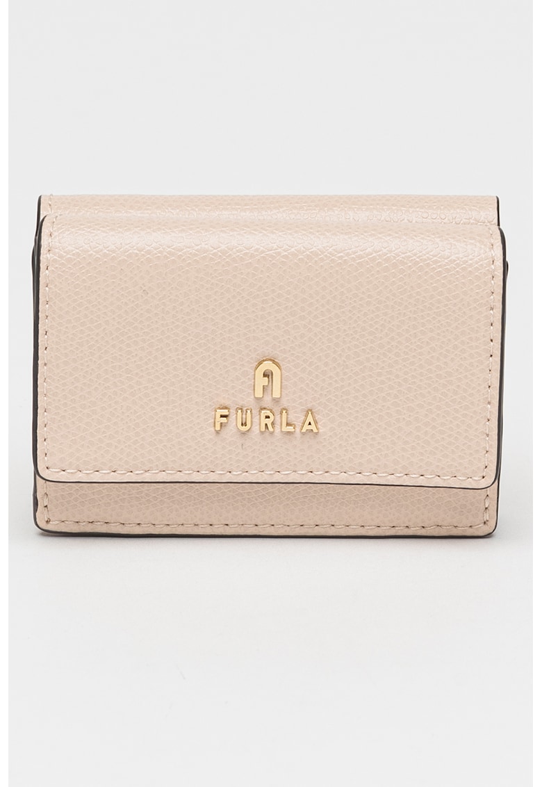 Furla Кожено портмоне Camelia с тройно прегъване и релеф за Жени Furla Кожено портмоне Camelia с тройно прегъване и релеф за Жени