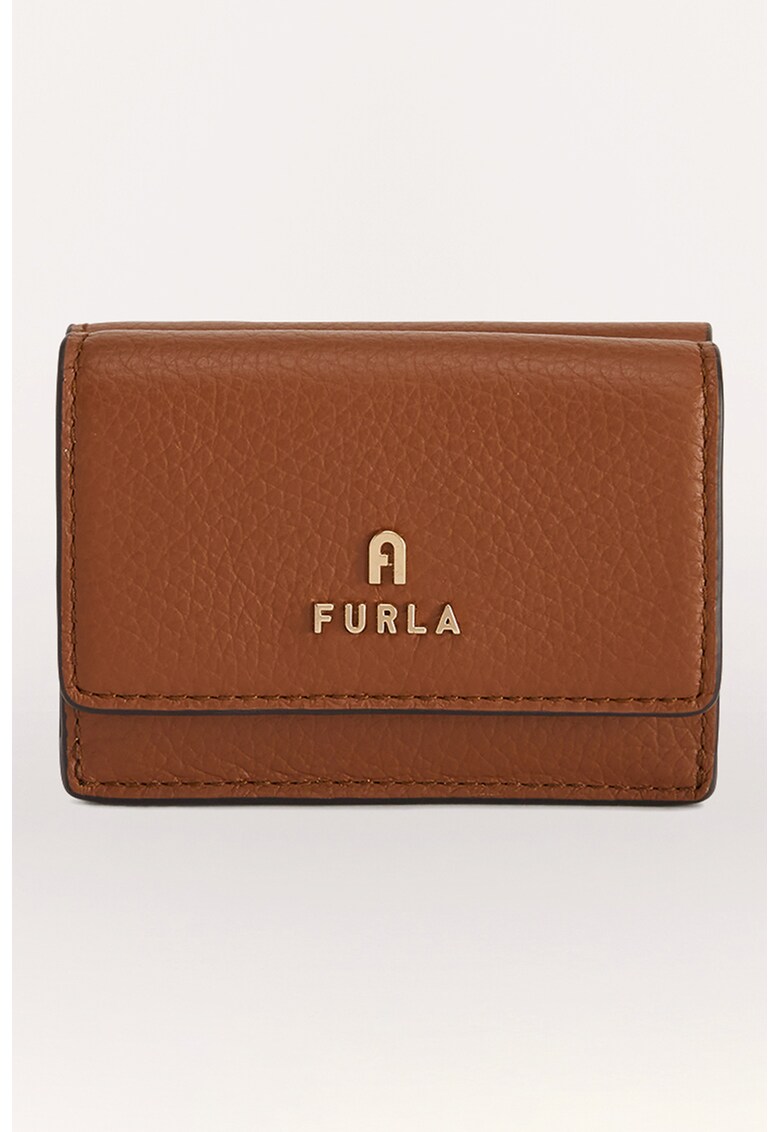 Furla Кожено портмоне Camelia с метално лого за Жени Furla Кожено портмоне Camelia с метално лого за Жени