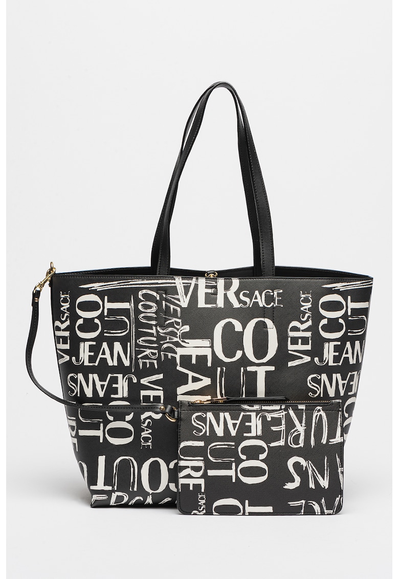 Versace Jeans Couture Шопинг чанта с десен с лого за Жени Versace Jeans Couture Шопинг чанта с десен с лого за Жени