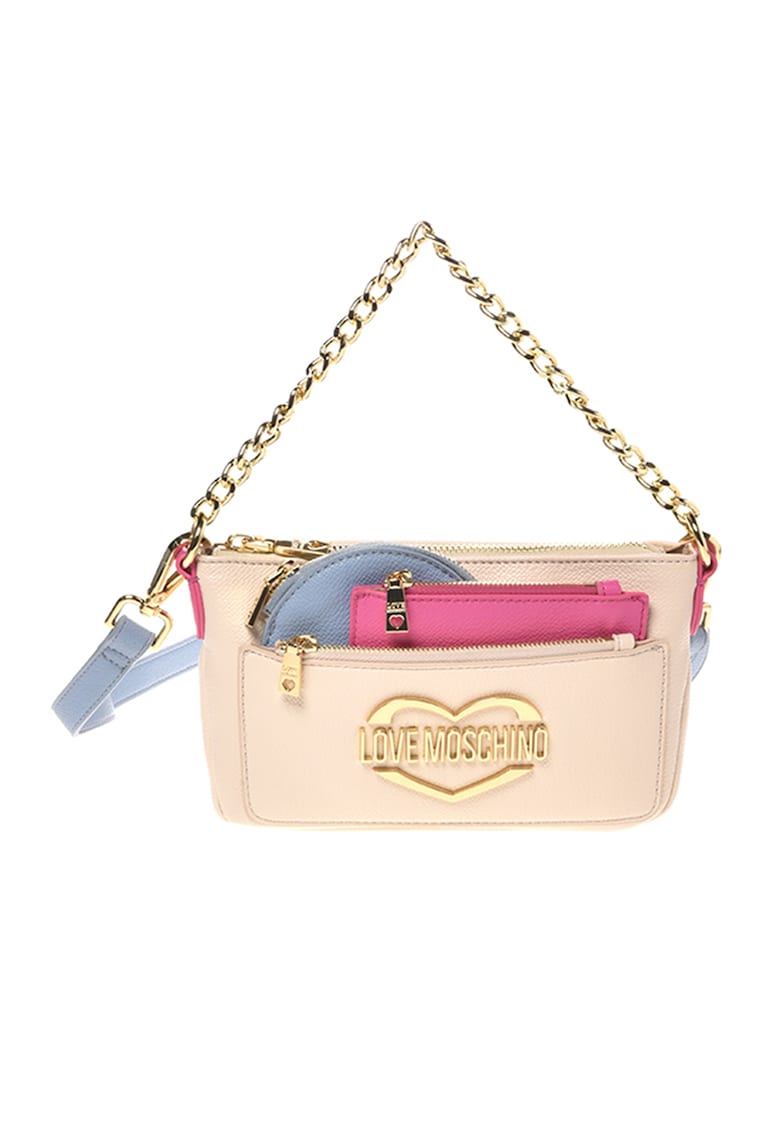 Love Moschino Чанта през рамо с метално лого за Жени Love Moschino Чанта през рамо с метално лого за Жени