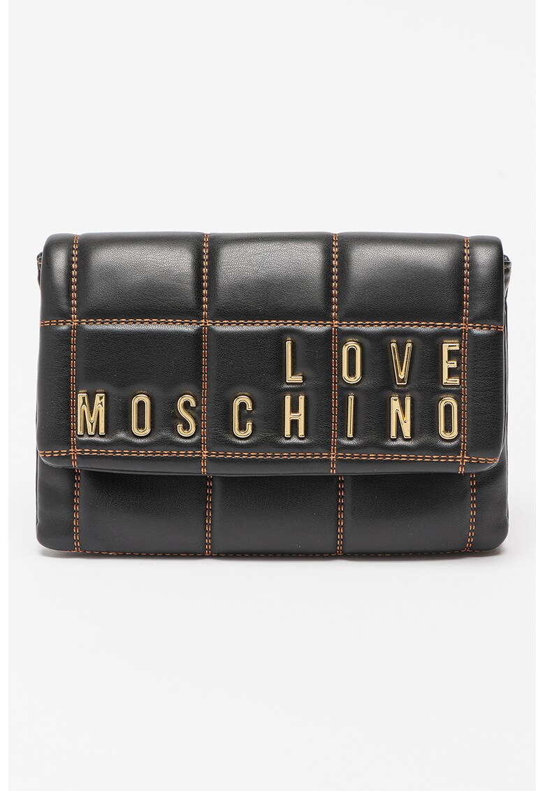 Geanta de piele ecologica cu bareta de umar si aplicatie logo Love Moschino Pret Redus Aici fashiondays.ro imagine noua 2022