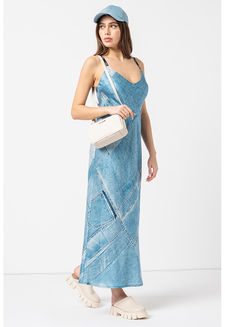 Rochie maxi cu decolteu in V si slit lateral Kasra