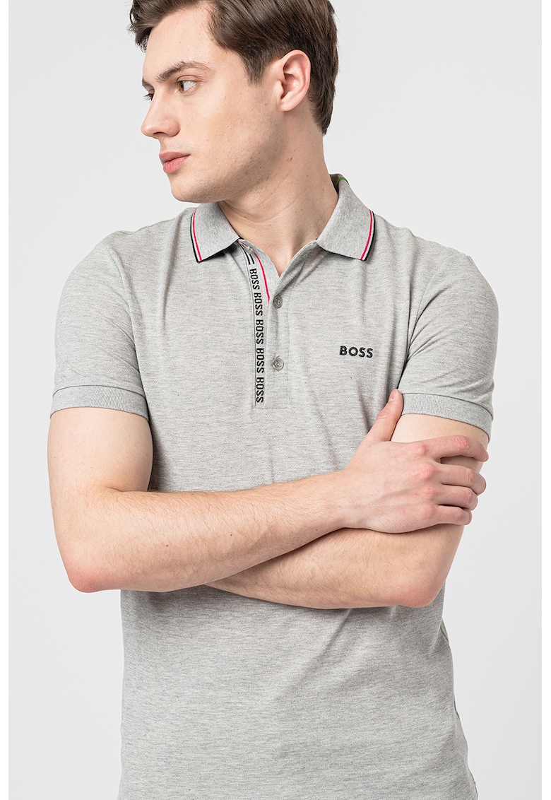 Tricou polo slim fit din material pique paule4