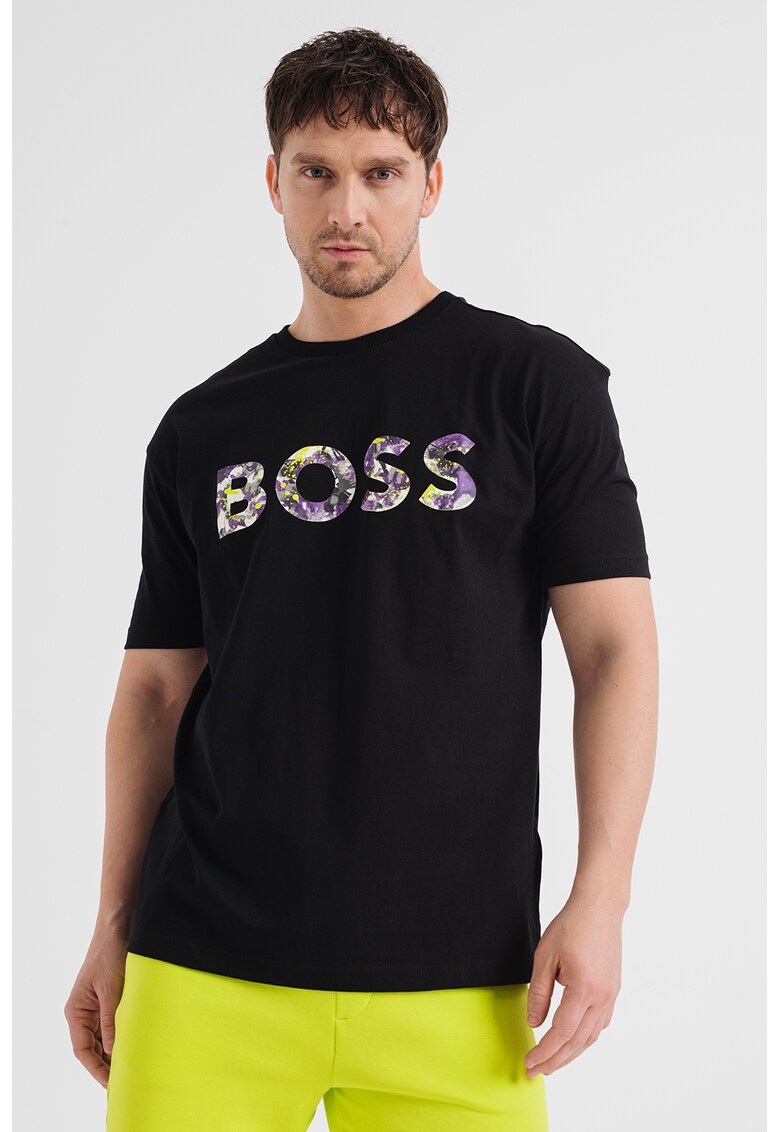 BOSS Памучна тениска Lotus с лого за Мъже BOSS Памучна тениска Lotus с лого за Мъже