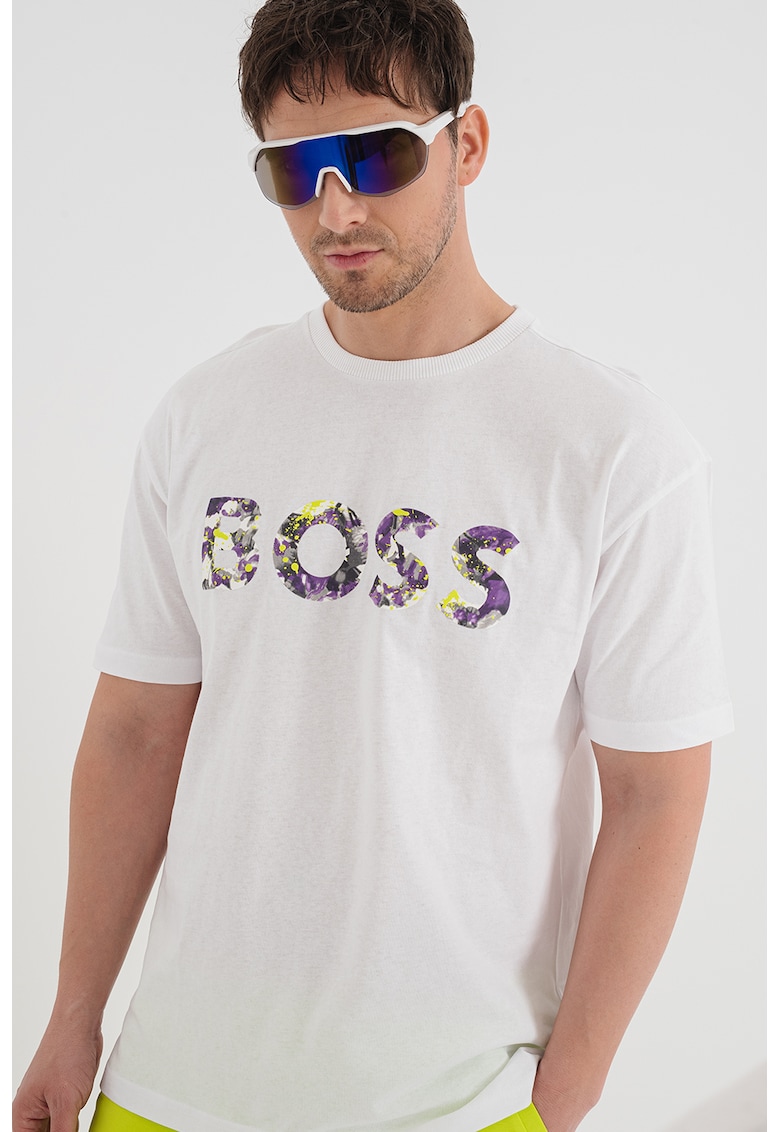 BOSS Памучна тениска Lotus с лого за Мъже BOSS Памучна тениска Lotus с лого за Мъже