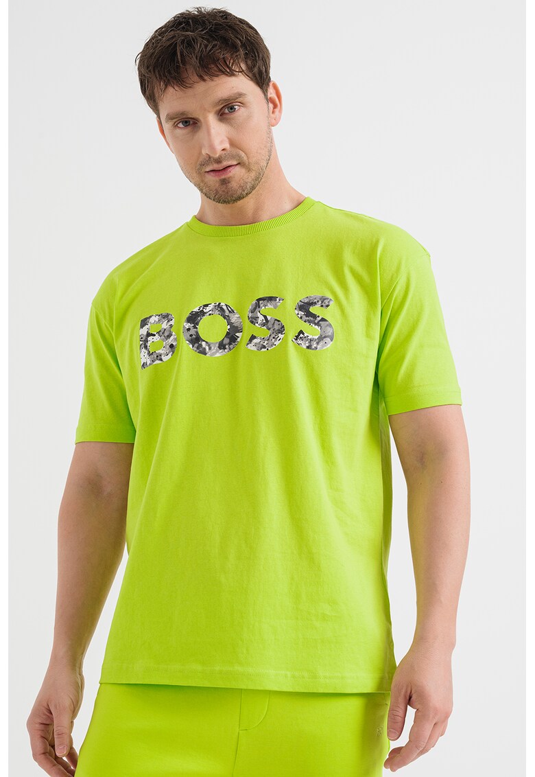 BOSS Памучна тениска Lotus с лого за Мъже BOSS Памучна тениска Lotus с лого за Мъже