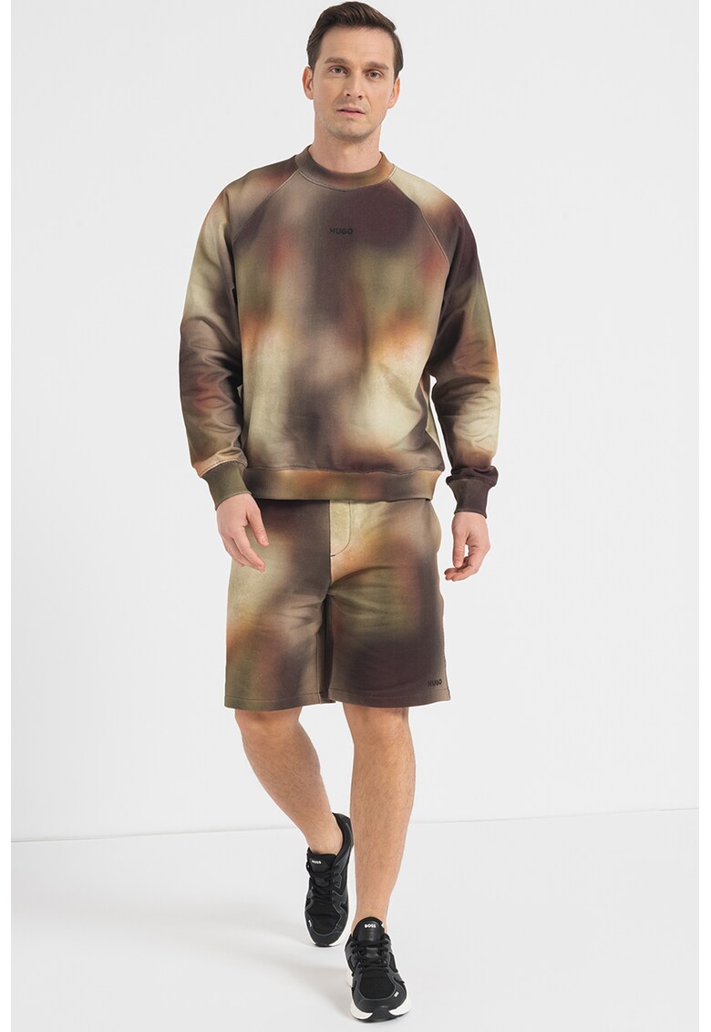 Bluza sport cu imprimeu abstract si logo Abstract