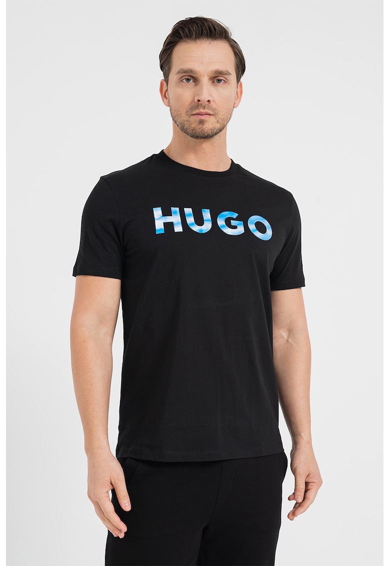 Tricou regular fit cu logo Dulivio - Negru/Albastru