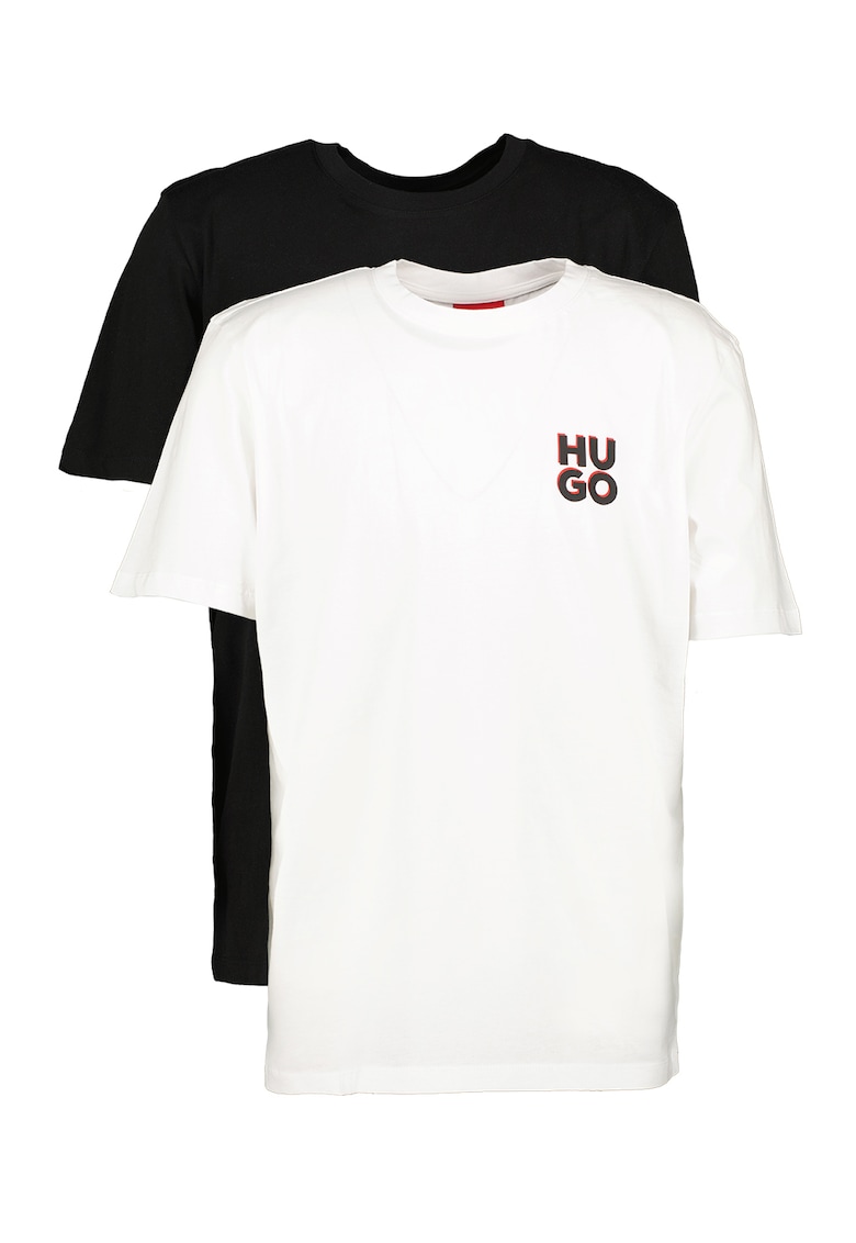 Set de tricouri cu imprimeu logo Dimento - 2 piese