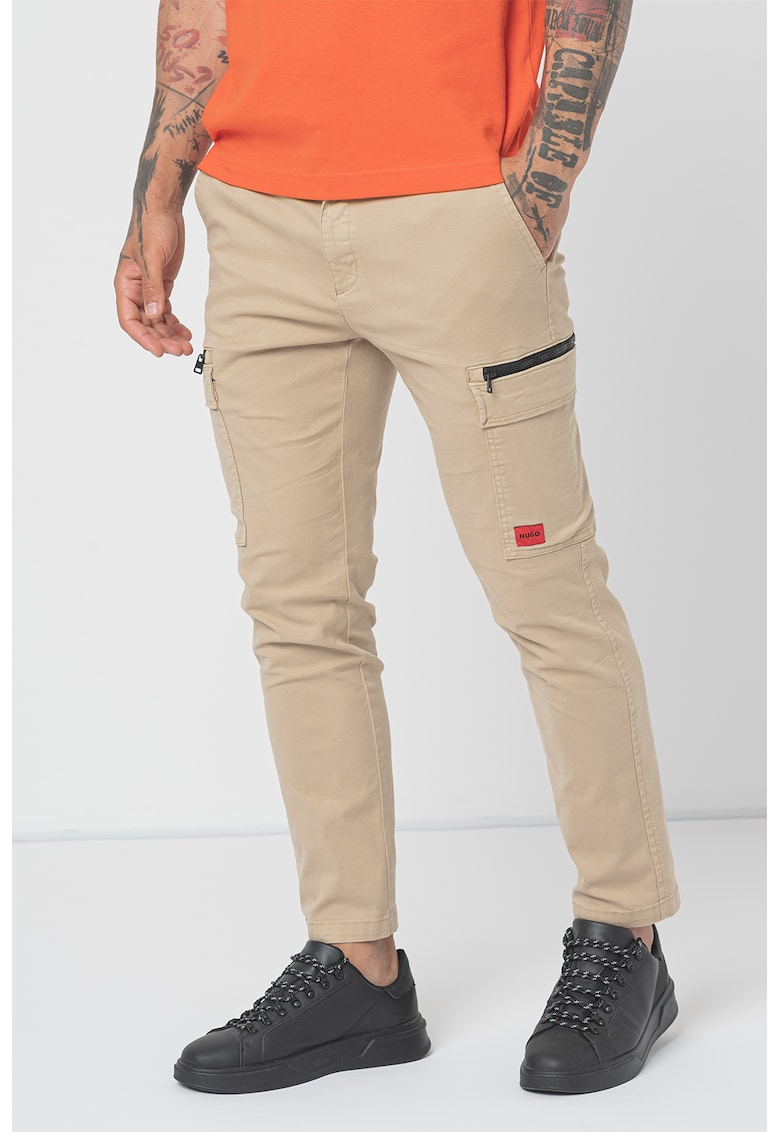 Pantaloni cargo slim fit cu logo