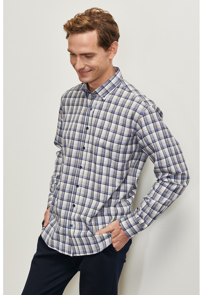 Camasa din amestec de bumbac cu model in carouri