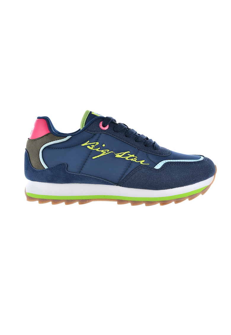 Pantofi sport cu model colorblock si broderie logo