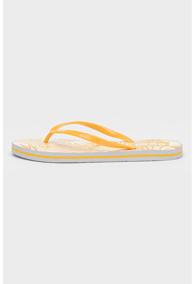 Papuci flip-flop cu model - Galben/Portocaliu